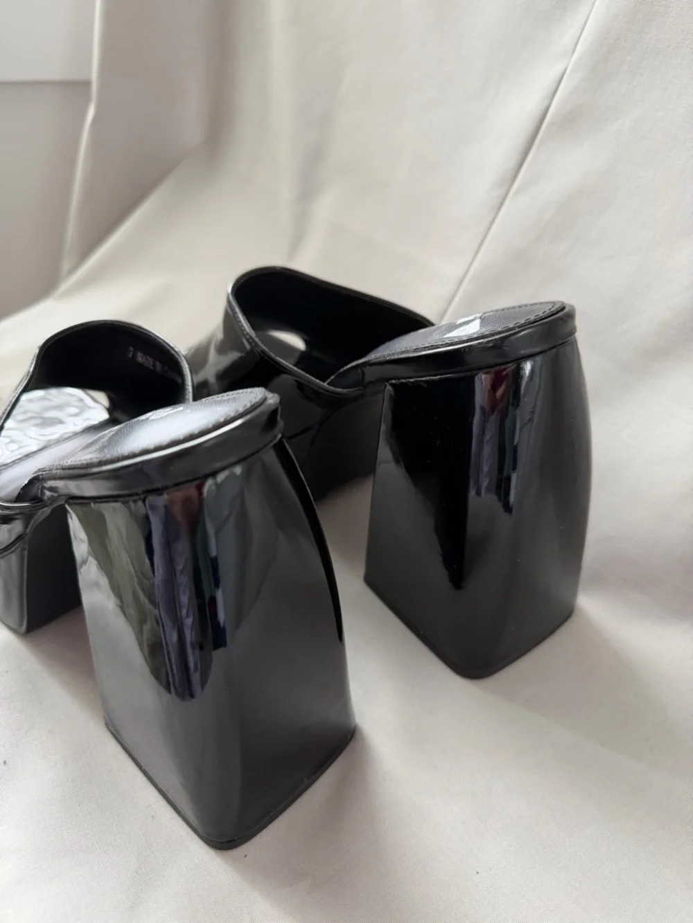 Public Desire Black Patent Platform Mules